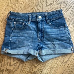 American Eagle high rise Shortie super stretch denim shorts